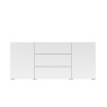 Credenza soggiorno bianca moderna 3 cassetti 2 ante 140x35x63cm Mehdi Offerta