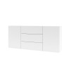 Credenza soggiorno bianca moderna 3 cassetti 2 ante 140x35x63cm Mehdi Catalogo
