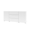Credenza soggiorno bianca moderna 3 cassetti 2 ante 140x35x63cm Mehdi Vendita