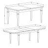 Table de salle à manger extensible 160-240x90cm en bois de chêne Guilhem Catalogue