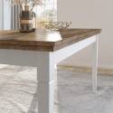 Tavolo pranzo allungabile 90x160-240 legno rovere bianco classico Guilhem Offerta