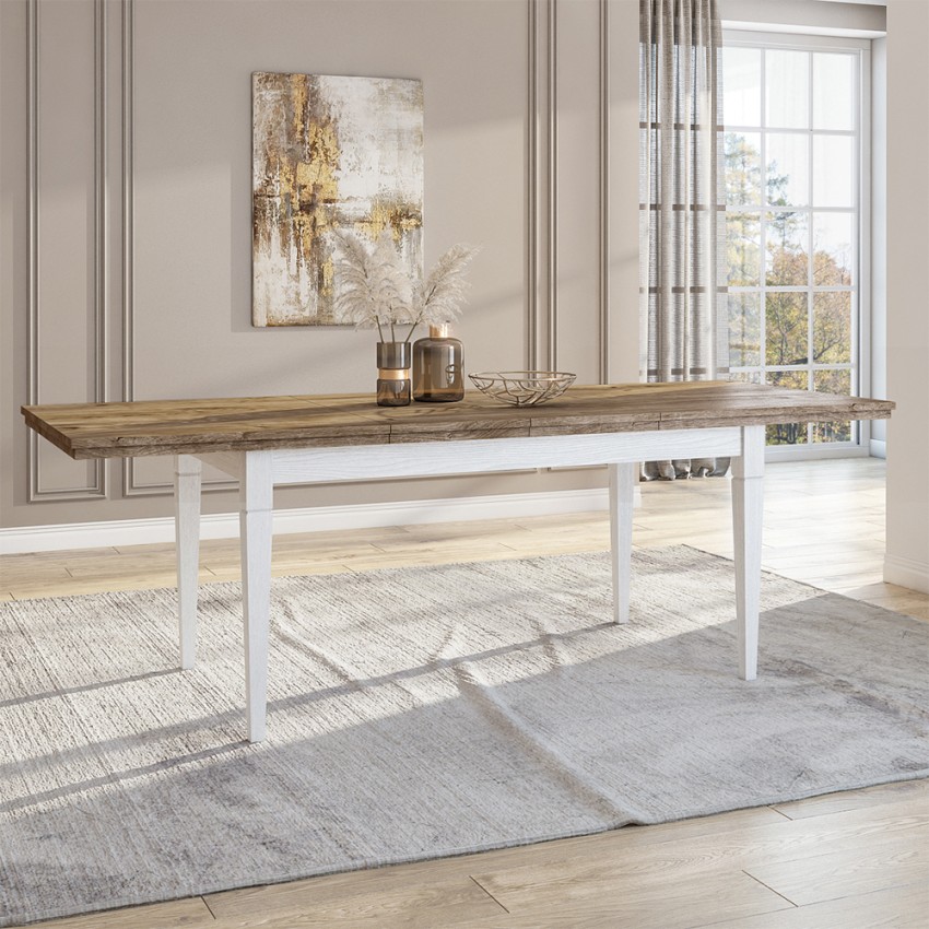 Table de salle à manger extensible 160-240x90cm en bois de chêne Guilhem Promotion Table de salle à manger extensible 160-240x90cm en bois de chêne Guilhem Promotion
