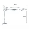 Ombrellone giardino anti uv con Luce Solare Led quadrato 3x3m braccio alluminio Paradise Costo