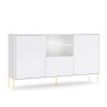 Mobile credenza moderna bianca 3 ante  luce LED soggiorno cucina Sandani Saldi