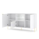 Mobile credenza moderna bianca 3 ante  luce LED soggiorno cucina Sandani Sconti