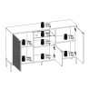 Mobile credenza moderna bianca 3 ante  luce LED soggiorno cucina Sandani Catalogo