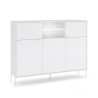 Madia alta credenza moderna cucina soggiorno bianca dorata Breteny Vendita