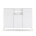 Hohe Anrichte moderne Küche Wohnzimmer weiß gold Breteny Angebot
