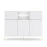 Hohe Anrichte moderne Küche Wohnzimmer weiß gold Breteny Angebot