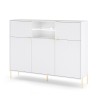Madia alta credenza moderna cucina soggiorno bianca dorata Breteny Saldi
