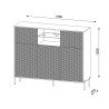 Madia alta credenza moderna cucina soggiorno bianca dorata Breteny Stock