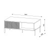 Tavolino basso da salotto 2 ante contenitore bianco dorato Oviedo Stock