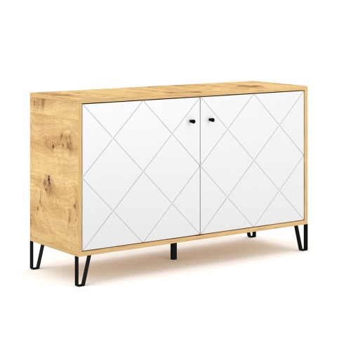 Credenza madia cucina moderna 2 ante bianco legno sala da pranzo Agnes Promozione