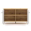 Credenza madia cucina moderna 2 ante bianco legno sala da pranzo Agnes Sconti