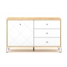 Credenza cucina moderna 120cm legno rovere anta 3 cassetti bianco Gwen Offerta