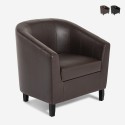 Poltrona a pozzetto in similpelle da salotto elegante classica Cookie Promozione