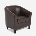 Poltrona a pozzetto in similpelle da salotto elegante classica Cookie Sconti