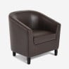 Fauteuil de salon en similicuir élégant et classique Cookie Réductions