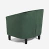 Poltrona a pozzetto classica soggiorno tessuto velluto verde Cookie Lux Offerta