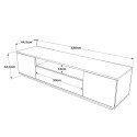TV-Schrank 180cm Wohnzimmer modernes Design 3 Türen weißes Holz Nirrat Rabatte