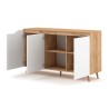 Credenza soggiorno 140cm moderna in legno 3 ante bianco scandinavo Talon Saldi