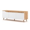 Mobile TV moderno 140cm scandinavo in legno 3 ante bianco opaco Muriel Offerta