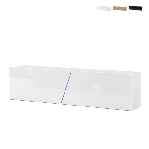 Mobile TV a parete sospeso 160cm design minimal moderno luce LED Regat Promozione