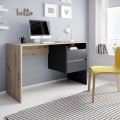 Scrivania ufficio studio moderna nera legno rovere con cassettiera Aisa Promozione