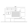 Modernes Design-Wohnzimmer-Wandsystem TV-Regal Infinity 2A Verkauf