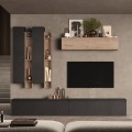 Parete attrezzata tv design moderno in legno con libreria Infinity 04 Promozione