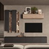 Parete attrezzata tv design moderno in legno con libreria Infinity 04 Promozione