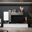 Parete attrezzata salotto contemporanea design bianca grigia Infinity 07 Promozione