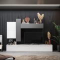 Parete attrezzata salotto contemporanea design bianca grigia Infinity 07 Promozione