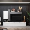 Parete attrezzata salotto contemporanea design bianca grigia Infinity 07 Promozione