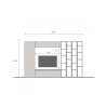 Parete attrezzata tv moderna libreria legno bianca grigia Infinity 10 Offerta