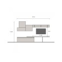 Parete attrezzata moderna grigio nero mobili sospesi mensola Infinity 15 Vendita