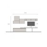 Parete attrezzata moderna grigio nero mobili sospesi mensola Infinity 15 Vendita