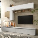 Modernes TV-Wandregal weiß glänzend Holzregal Infinity 17 Aktion
