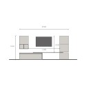 Parete attrezzata soggiorno tv design moderno grigia nero Infinity 18 Offerta