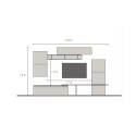 Grau-weißes, modernes TV-Hängeelement aus Holz Infinity 19 Angebot