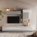 Parete attrezzata tv bianca grigia moderna mobili sospesi Infinity 29 Promozione
