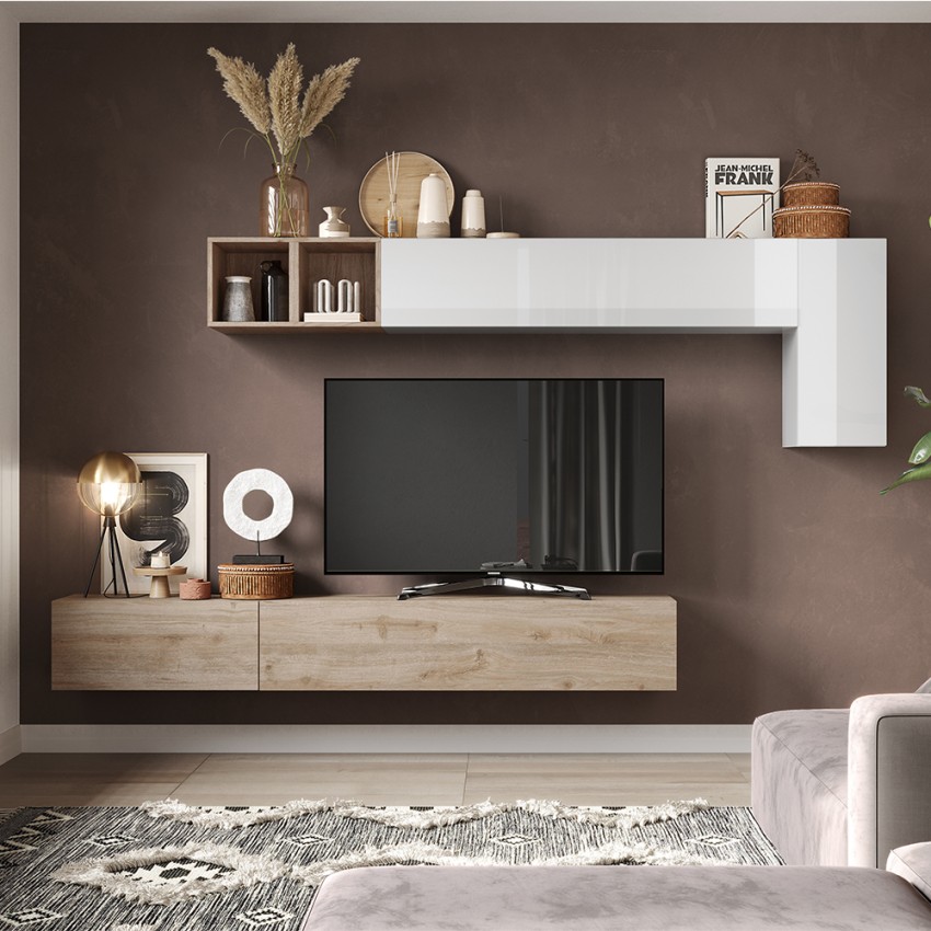 Moderne hängende TV-Wandhalterung aus Holz Infinity 41 Aktion Moderne hängende TV-Wandhalterung aus Holz Infinity 41 Aktion