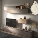 Parete attrezzata contemporanea porta tv mobili sospesi legno Infinity 42 Promozione
