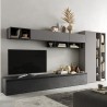 Parete attrezzata tv libreria moderna grigia mobili sospesi Infinity 43 Promozione