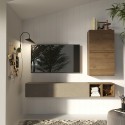 Parete attrezzata moderna porta tv mobili sospesi in legno Infinity 47 Promozione