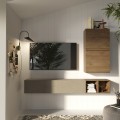 Parete attrezzata moderna porta tv mobili sospesi in legno Infinity 47 Promozione
