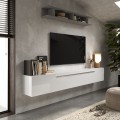 Parete attrezzata mobile tv sospeso moderno bianco mensola Infinity 48 Promozione