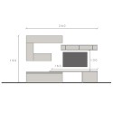 Parete attrezzata porta tv moderno grigio mobili sospesi bianco Infinity 40 Vendita