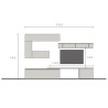 Parete attrezzata porta tv moderno grigio mobili sospesi bianco Infinity 40 Vendita