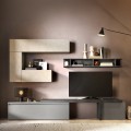 Parete attrezzata porta tv moderno grigio mobili sospesi bianco Infinity 40 Promozione